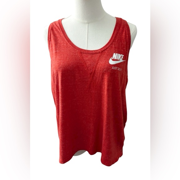NIKE JUST DO IT Red Racer Back Tank Women’s Size Large - Picture 1 of 9